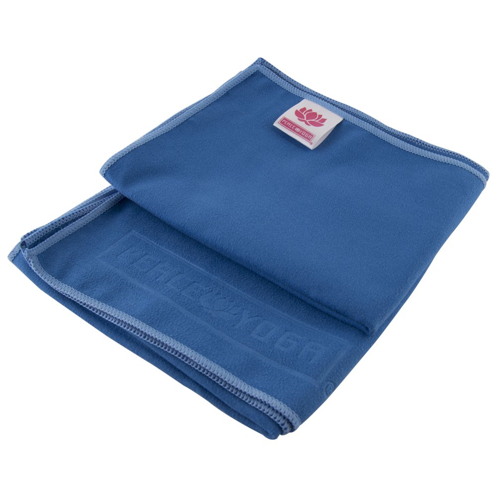 Peace Yoga Non Slip Suede Exercise Towels Blue [15" x 24"] (2 pack
