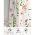 thumbnail image 6 of Pink Spring Floral Sheer Curtains 84 Inch Length 2 Panels Set for Living Room/Bedroom, Flowers Elegant Pastoral Botanical Kitchen Curtains Grommet Semi-Sheer Curtains Window Treatments 52"x84"x2, 6 of 7
