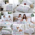 thumbnail image 5 of 3 Piece Pruple Yellow Blue Duvet Cover Set Queen Size, Microfiber Comforter/Quilt Cover with Corner Ties and 2 Pillowcases, Modern Abstract Art Watercolor All Season Soft Bedding with Zipper Closure, 5 of 8
