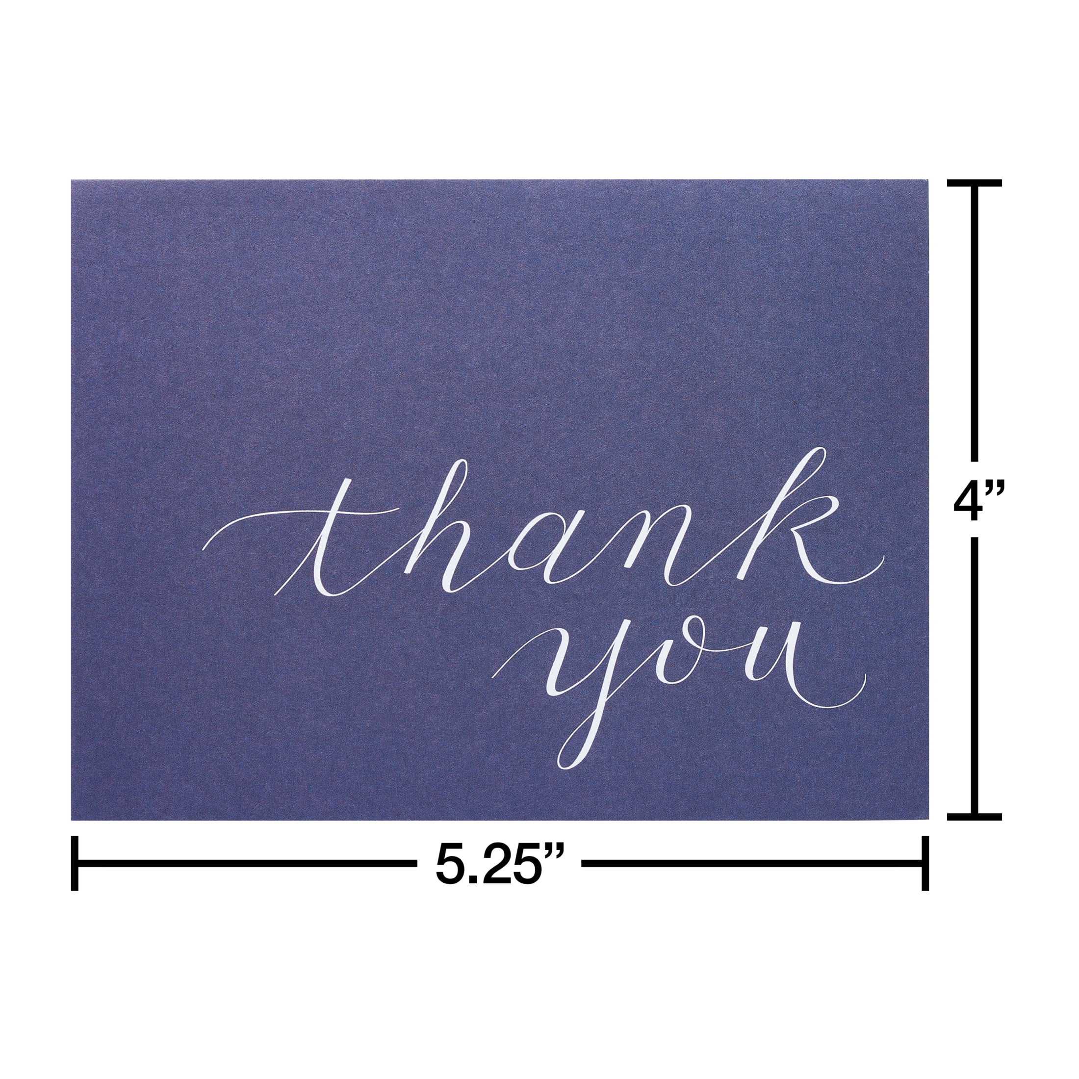 American Greetings Thank You Cards, Navy Blue with Brown Kraft-Style Envelopes (50-Count)