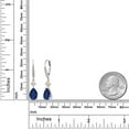 thumbnail image 6 of Gem Stone King 925 Silver and 10K Yellow Gold Blue Sapphire White Moissanite and White Lab Grown Diamond Earrings for Women | 4.84 Cttw | Gemstone Birthstone | Pear Shape 10X7MM, 6 of 6