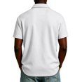 thumbnail image 4 of Men Half Zip Lapel Short Sleeve Polo Shirt Breathable Casual Chest Pocket Lightweight Solid Color Daily Tops L, 4 of 5