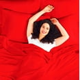 thumbnail image 2 of LUXURIOUS BEDDING Soft 1200 Series Long Staple 4 Piece Egyptian Cotton Bed Sheet Set ( Flat Sheet + Fitted 18'' + 2 Pillow Cases ) Double Brushed Breathable Sheets Red Short Queen, 2 of 4