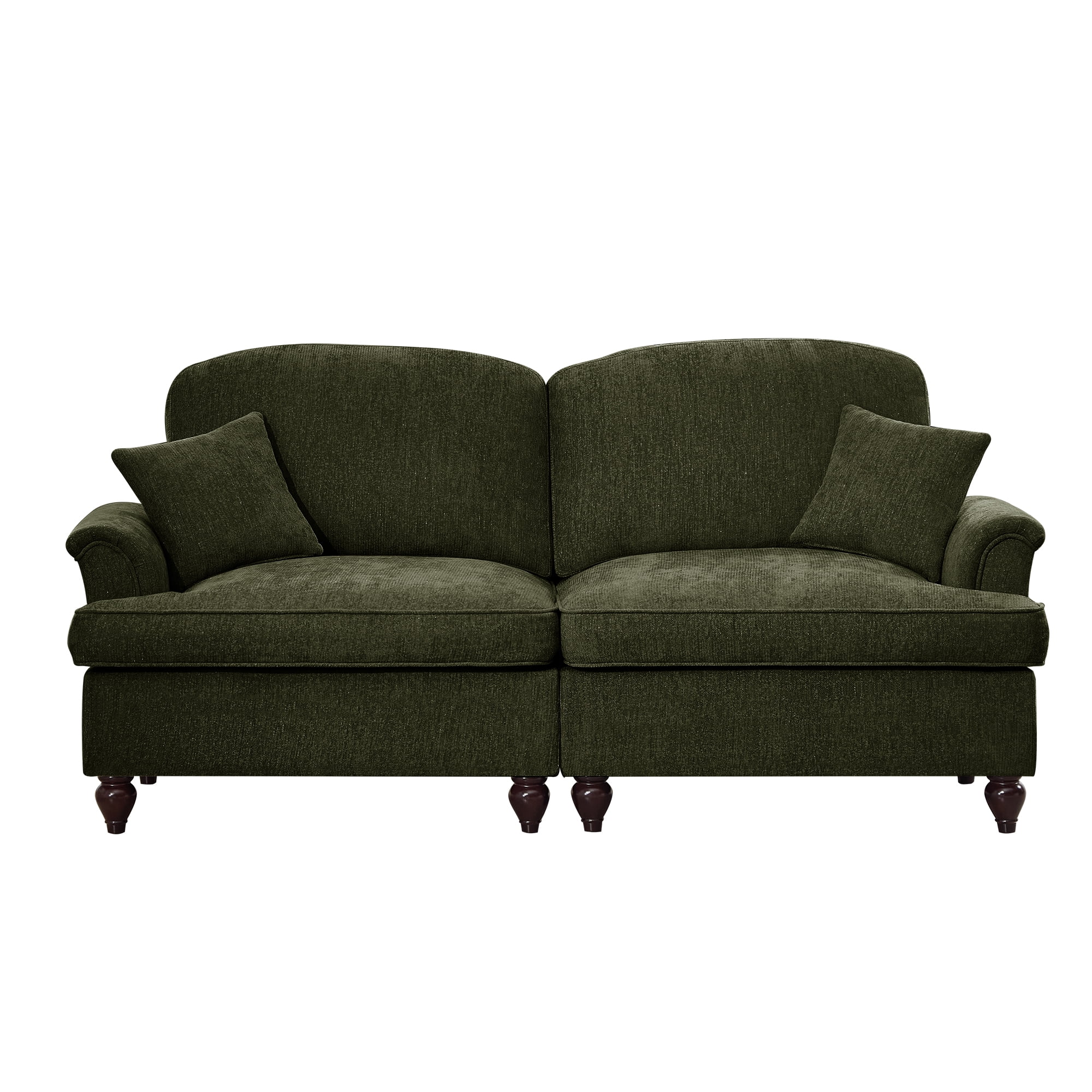 Gewnee 2-in-1 Convertible Sectional Sofa with Removable Ruffled Skirt , Petal-Shaped Arms, Ottoman and Lumbar Pillow Included, Multiple Configurations