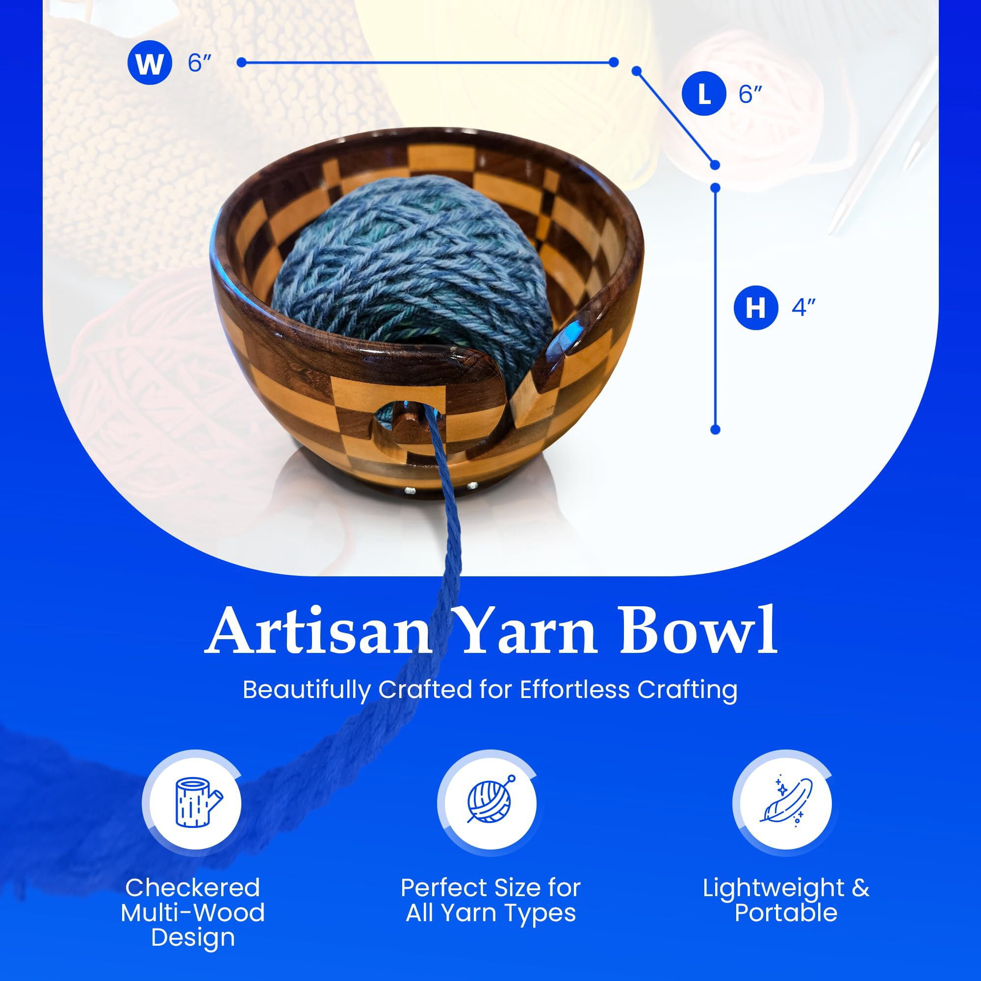Checkered Yarn Bowl