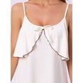 thumbnail image 5 of DARING DIVA Women's Sleeveless Loose Fit Chemise Ruffle Camisole XL White, 5 of 7