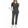 thumbnail image 3 of Garbnen Medical Uniform Women's Scrubs Set Stretch V-Neck Scrubs for Women & Cargo Pants Nurse Uniforms with Pockets, 3 of 4