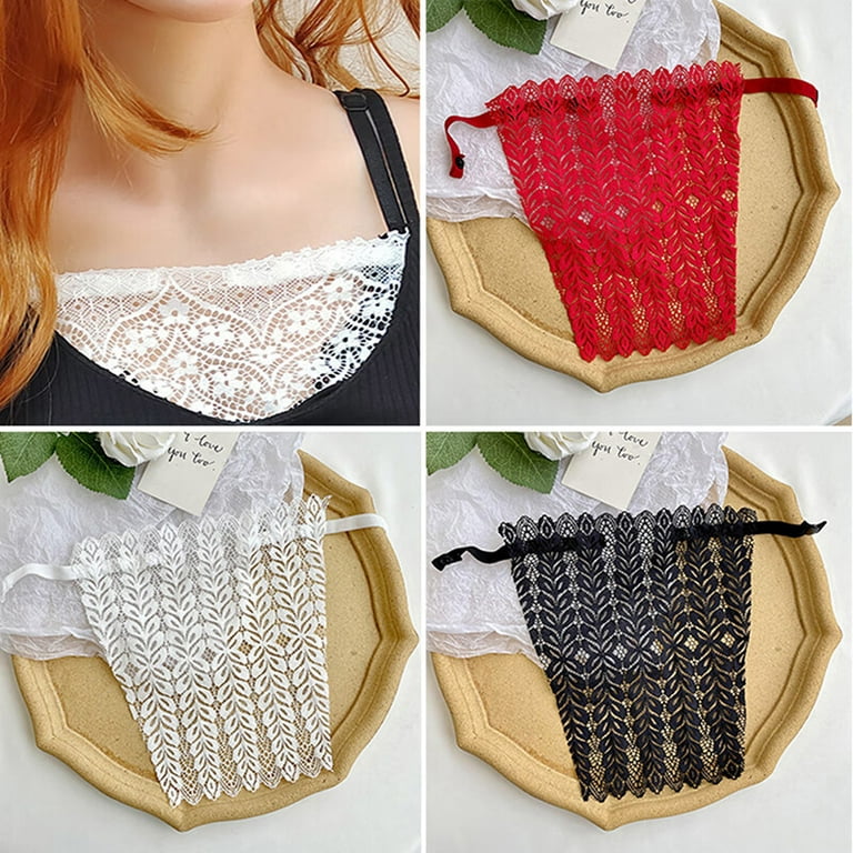 Women Invisible Anti Glare Underwear Lace Cleavage Cover Up Mock