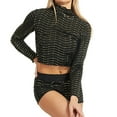thumbnail image 4 of CKpwisy Sequin Top Trendy Lonng Sleeve Tops Party Long Sleeve Sparkly Glitter Shirt Tee Shiny Bodycon Blouse Club Wear, 4 of 6