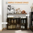 thumbnail image 4 of HOMCOM Industrial Kitchen Sideboard, Buffet Cabinet with Storage Open Compartment and Adjustable Shelves, Rustic Brown, 4 of 10