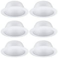 thumbnail image 1 of TORCHSTAR 6 Inch Recessed Can Light Trim, Step Baffle with Ring, ?Full Metal, for 6 Inch Recessed Can, Fit Halo/Juno Remodel Recessed Housing, White, Pack of 6, 1 of 5