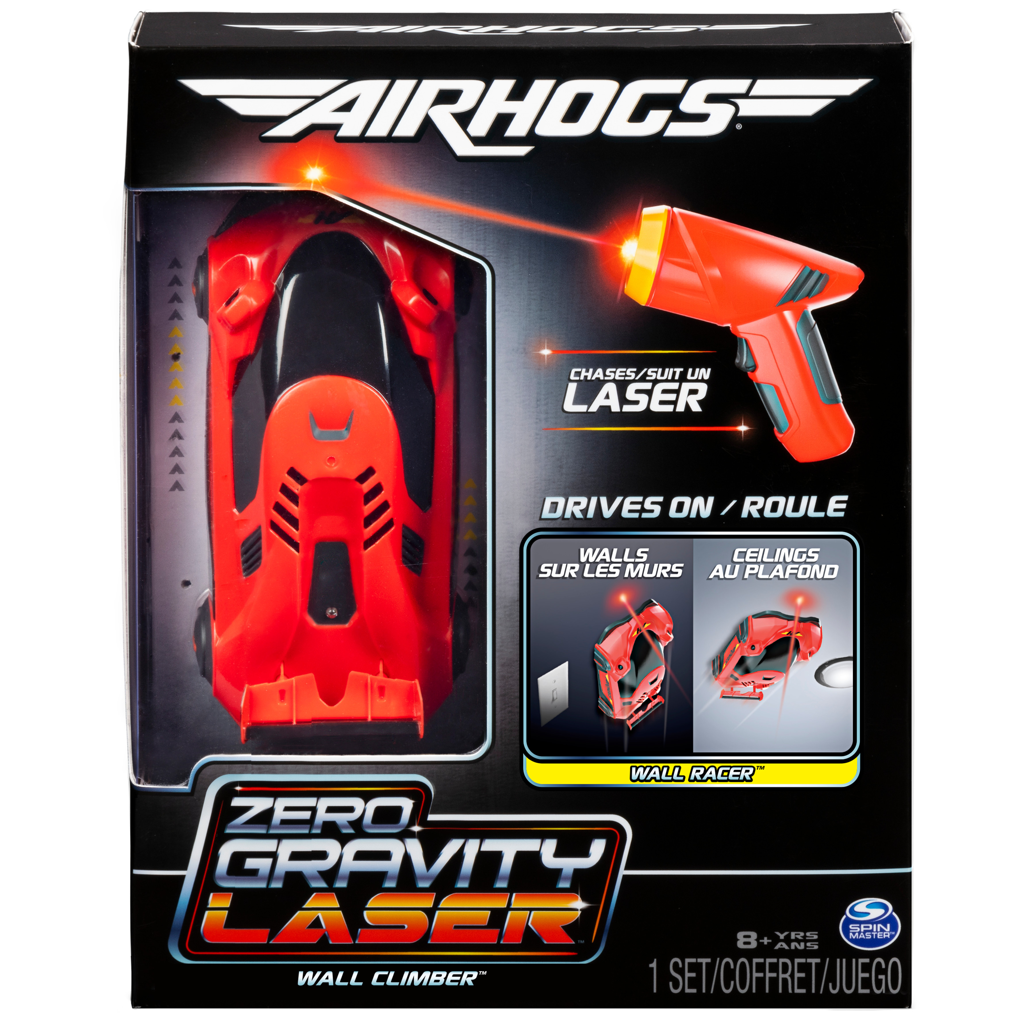 Air Hogs, Zero Gravity Laser, Laser-Guided Wall Racer, Wall Climbing Race Car, Red - image 3 of 8