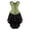 Green, variant on Women Steampunk Embroidery Zip Bustiers Corset with Skirt Role Play Set Black XXS