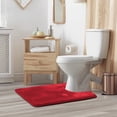 thumbnail image 1 of 1 Contour Clara Clark Bath Mat Bathroom Rug - Absorbent Memory Foam Bath Rugs - Non-Slip, Thick, Cozy Velvet Feel Microfiber Bathrug, Plush Shower, Toilet- Floor Bathmats Carpet - Red - 24"x19", 1 of 6