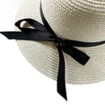 thumbnail image 5 of Women Fisherman Straw Hat Foldable Sun Protection Casual Bowknot (White), 5 of 5