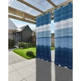 thumbnail image 3 of Outdoor Curtains for Patio, Dark Blue Ombre Stripes Waterproof Blackout Outside Curtain for Porch/Pergola/Gazebo, Chic Vintage Simple Abstract Art Thermal Insulated Drapes, 2 Panels, 54 x 95 Inch, 3 of 8