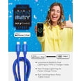 thumbnail image 3 of Liquipel Powertek USB C Lightning iPhone Charger Cable [MFI Certified], 6ft Fast Charging, Neon Party, 3 of 8