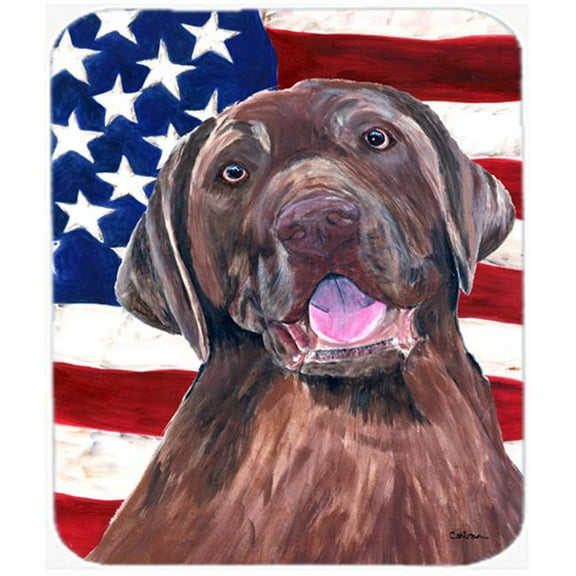 Usa American Flag With Labrador Mouse Pad, Hot Pad Or Trivet