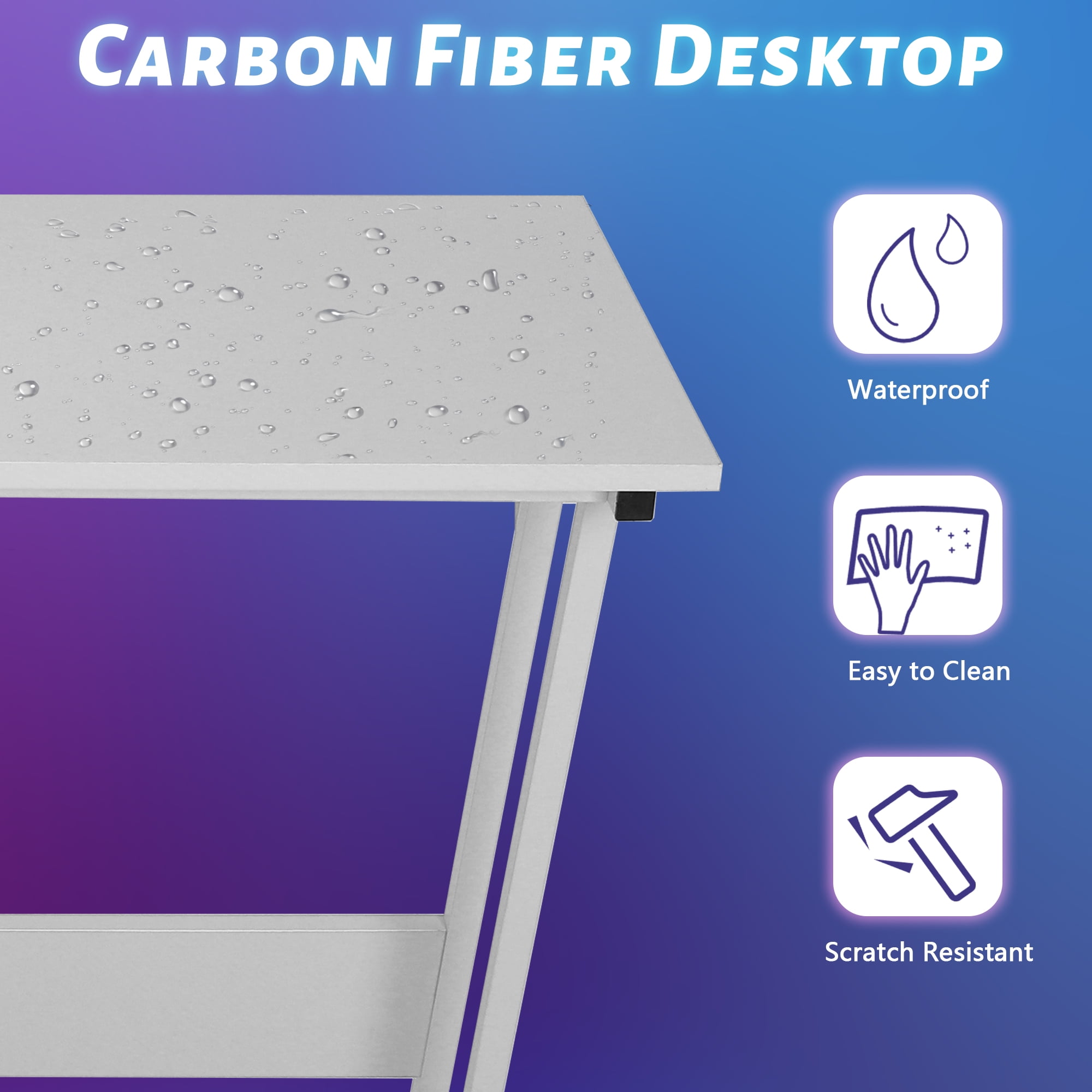 YRLLENSDAN Adjustable Feet L Shaped Gaming Desk with Monitor Stand, White