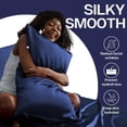 thumbnail image 3 of MR&HM Satin Pillow Case, 2 Pack Satin Queen Silky Pillowcase for Hair and Skin, Satin Pillowcase Set of 2, 20x30, Navy Blue, 3 of 7