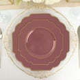 thumbnail image 2 of Efavormart 10 Pack | 8" Cinnamon Rose Hard Plastic Baroque Dessert Plates With Gold Rim, Heavy Duty Disposable Salad Appetizer Plates, 2 of 5