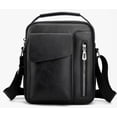 thumbnail image 1 of Bolso De Hombro De Cuero Vintage Para Hombres Modelo Negro, 1 of 4
