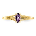 thumbnail image 5 of 14K Yellow Gold Ring Band with Stones (02) February Amethyst Marquise Purple, Size 6, 5 of 5