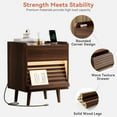 thumbnail image 5 of GUNAITO Nightstand with Charging Station Bedside Table with LED Light Wood Nightstand with Drawers End Table for Small Space Walnut 2pcs, 5 of 11