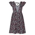 thumbnail image 4 of Gibobby Vestido casual de punto para mujer Vestido sin mangas con estampado floral y cuello en V profundo para mujer de verano Vestidos sexy sin espalda con c(Negro,G), 4 of 5