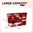 thumbnail image 3 of Red Camouflage Travel Handbag Leather Purse Organizer Tidy Bag Purse Toiletry Clutch For Women, 3 of 7