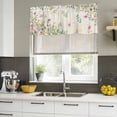 thumbnail image 5 of 2 Pack Valances for Windows, Pink Purple Flower Window Valances for Living Room/Bedroom/Bathroom, Spring Vintage Country Floral Leaf Plant Light Filtering Kitchen Curtain Valance 42"W x12" L, 5 of 9