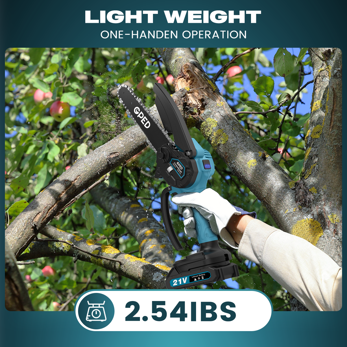 Gped Mini Cordless Chainsaw, 6-Inch, 21V photo 5