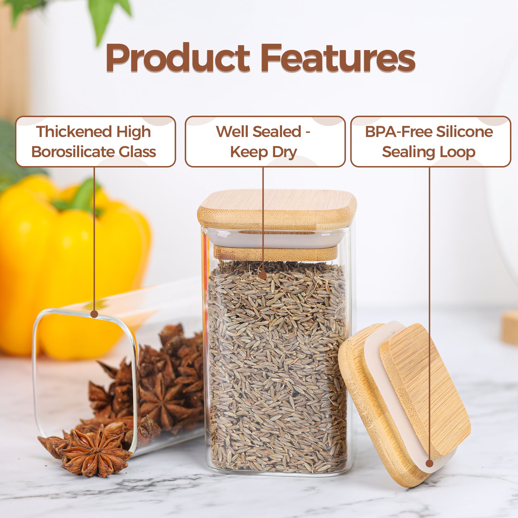 Tafts ROUND Glass Spice Jars & Bottles l 33% Thicker - 12 Pcs Glass Spice -  3 oz or 4oz Empty Glass Spice Seasoning Containers l Shaker Lids and