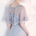 thumbnail image 4 of XIAOCHA Women's Lace Scallop Shrug Short Sleeve Cropped Shrugs Oktoberfest Party Capelet Bolero, 4 of 5