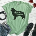 thumbnail image 2 of Aussie Mama T-Shirt, Unisex Women's Shirt, Australian Shepherd, Aussie Owner, Funny Dog Mom Gift, Heather Apple Green, Small, 2 of 6