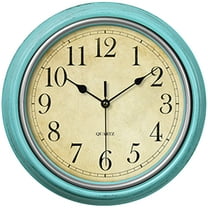 Unique Bargains Battery Operated Non Ticking Wall Clock Blue