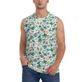 thumbnail image 1 of Fotbe Floral In Teal Men's Camiseta sin Mangas Estampada para Hombres, Playera Casual para Gimnasio, Entrenamiento, Playa-XX-Large, 1 of 7