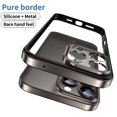 thumbnail image 1 of Metal Bumper Case For iPhone 16 15 Pro Max 14 Plus 13 15Pro 14Pro 16Pro 16Plus Camera Lens Protection Cover Phone Accessories GRAY For iPhone 15Pro Max, 1 of 6
