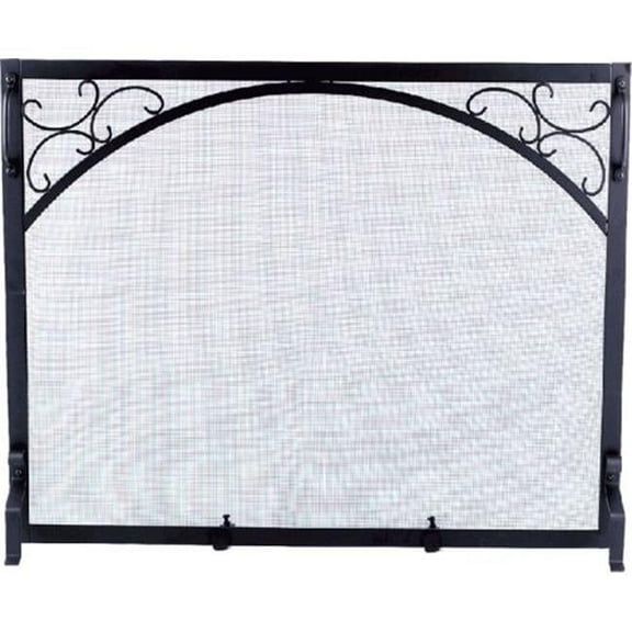 Dagan S119 Wrought Iron Panel Screen, Black