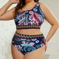 thumbnail image 3 of Lopeceal Women's Plus Size Swimsuit Floral Print One Shoulder Bikini Sets Two Piece Bathing Suit, 3 of 6