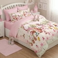 thumbnail image 4 of JOLUSERE Cartoon Pink Comforter Full Set，3-Pieces Lovely Kitten Pattern Bedding Set for Kids, 4 of 10