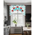 thumbnail image 4 of Boho Geometric Kitchen Swag Valances for Windows, Turquoise Red Ethnic Tribal Abstract Pattern Swag Valances Curtains for Living Room, Rod Pocket Window Treatments for Bathroom, Bedroom, 56"x36", 4 of 6