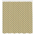 thumbnail image 3 of Abstract Shower Curtain, Ornamental Illustration with Diagonal Zigzag Stripes, Fabric Bathroom Set with Hooks, 69W X 75L Inches Long, Pale Peach Cadet Blue and Earth Yellow, by Ambesonne, 3 of 3