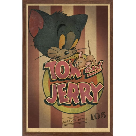 Tom And Jerry - Stripes Wall Poster, 14.725" x 22.375", Framed