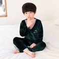 thumbnail image 1 of Conjunto de Pijamas de terciopelo Coral para niños y niñas, ropa de dormir de manga larga de franela cálida para invierno, navidad, Año Nuevo, 1 of 2