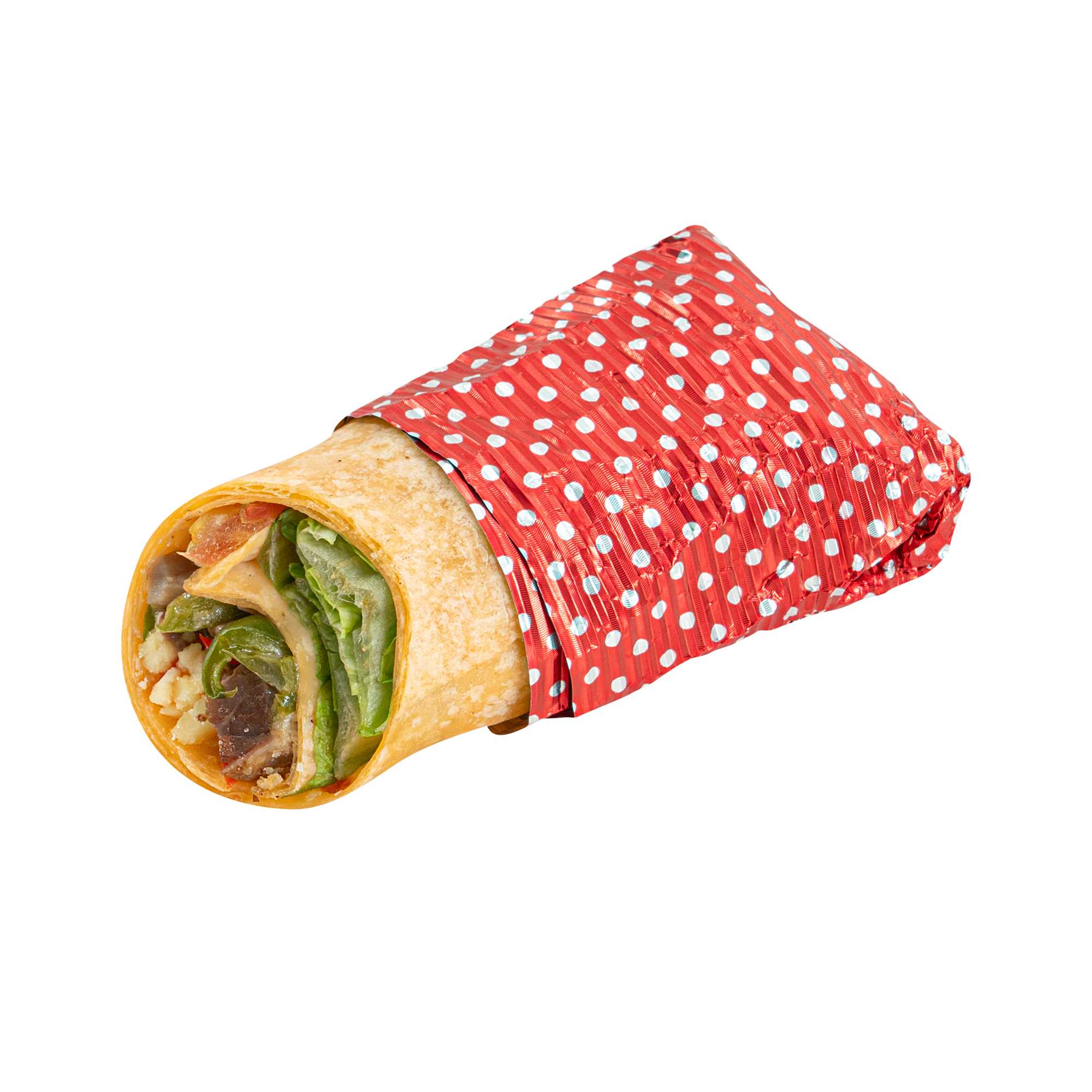 Foil Lux Red Polka Dot Aluminum Wrap and Basket Liner - Ripple - 12" x 12" - 500 count box