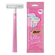 BIC Twin Select Silky Touch Disposable Razor, Comfortable Shave, Women's, 2-Blade, 10 Count