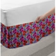 thumbnail image 2 of Floral Bed Skirt, Poppy Petals Romantic Bouquets Meadow Blooms Rural Beauty on Dark Ceil Blue, Elastic Bedskirt Dust Ruffle Wrap Around for Bedding Decor, 4 Sizes, Magenta Vermilion, by Ambesonne, 2 of 2