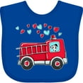 thumbnail image 3 of Inktastic Valentine Fire Truck with Cute Dalmatian and Hearts Boys or Girls Baby Bib, 3 of 4