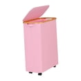 thumbnail image 1 of Cesta de lavandería con ruedas, cesto para ropa sucia con bolsa de lavandería desmontable, cesto de almacenamiento resistente, organizador plegable Rosa, 1 of 8